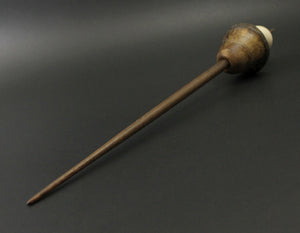 Mushroom support spindle in maple, holly, and walnut