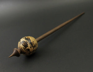 Egg bead spindle in spalted hackberry and walnut