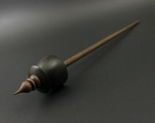 Load image into Gallery viewer, Teacup spindle in bog oak and walnut (&lt;font color=&quot;red&quot;&lt;b&gt;RESERVED&lt;/b&gt;&lt;/font&gt; for Rachel)