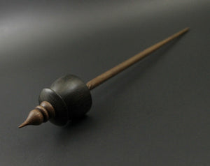 Teacup spindle in bog oak and walnut (<font color="red"<b>RESERVED</b></font> for Rachel)