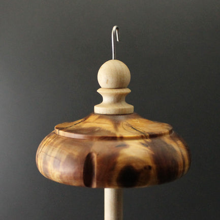 Drop spindle in red cedar and curly maple