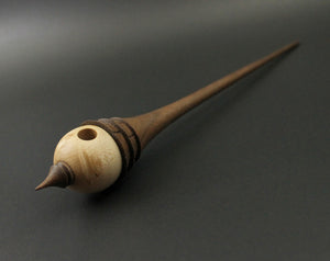 Birdhouse spindle in birdseye maple and walnut