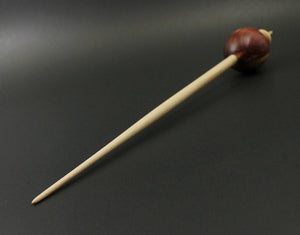 Egg bead spindle in red cedar and curly maple