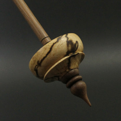 Tibetan style spindle in spalted hackberry and walnut