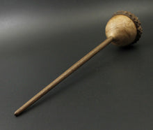Load image into Gallery viewer, Acorn drop spindle in maple burl and walnut