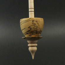 Load image into Gallery viewer, Teacup spindle in spalted maple and curly maple