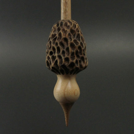 Morel mushroom support spindle in maple and walnut