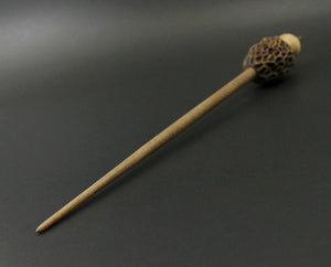 Morel mushroom support spindle in maple and walnut