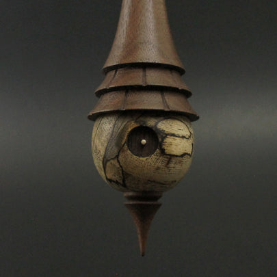 Wee folk spindle in spalted hackberry and walnut