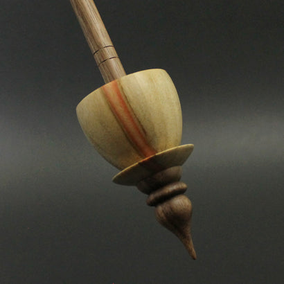 Teacup spindle in flame box elder and walnut