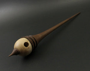 Birdhouse spindle in birdseye maple and walnut