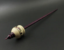 Load image into Gallery viewer, Cauldron spindle in holly and hand dyed curly maple (RESERVED for Nanette)