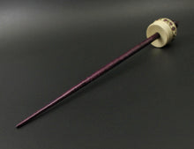 Load image into Gallery viewer, Cauldron spindle in holly and hand dyed curly maple (RESERVED for Nanette)
