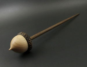 Acorn support spindle in maple and walnut