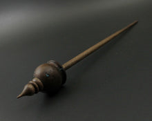 Load image into Gallery viewer, Cauldron spindle in walnut burl and walnut with turquoise inlay
