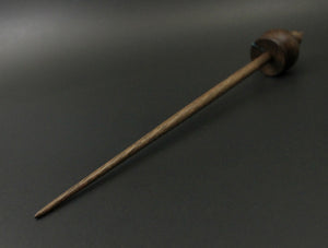 Cauldron spindle in walnut burl and walnut with turquoise inlay
