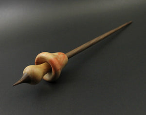 Mushroom support spindle in flame box elder and walnut