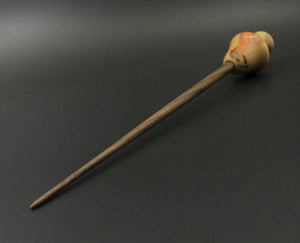 Mushroom support spindle in flame box elder and walnut