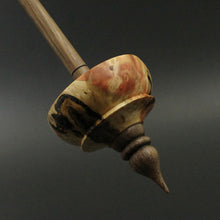 Load image into Gallery viewer, Tibetan style spindle in flame box elder burl and walnut