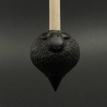 Sheep support spindle in African blackwood and curly maple