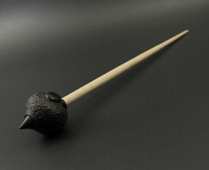 Sheep support spindle in African blackwood and curly maple