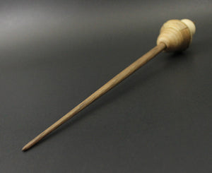 Mushroom support spindle in spalted maple, holly, and walnut
