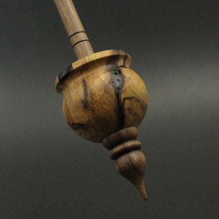 Cauldron spindle in redbud burl and walnut