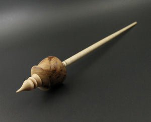 Teacup spindle in elm burl and curly maple