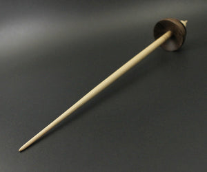Tibetan style spindle in walnut burl and curly maple