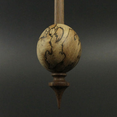 Egg bead spindle in spalted maple and walnut
