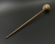 Load image into Gallery viewer, Egg bead spindle in spalted maple and walnut
