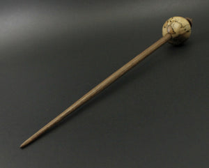 Egg bead spindle in spalted maple and walnut