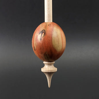 Egg bead spindle in flame box elder and curly maple