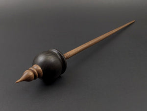 Cauldron spindle in bog oak and walnut