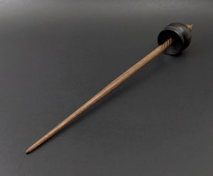 Cauldron spindle in bog oak and walnut