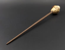 Load image into Gallery viewer, Mushroom support spindle in elm burl, holly, and walnut with malachite inlay