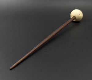 Sheep support spindle in holly and walnut