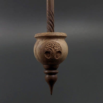 Cauldron spindle in maple burl and walnut
