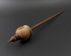 Cauldron spindle in maple burl and walnut