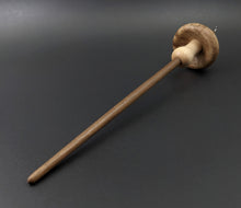 Load image into Gallery viewer, Mushroom drop spindle in maple burl, curly maple, and walnut
