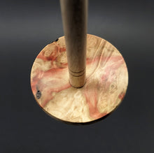 Load image into Gallery viewer, Tibetan style spindle in flame box elder burl and curly maple