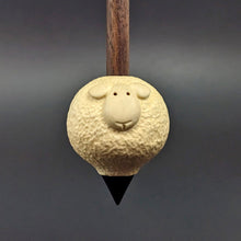 Load image into Gallery viewer, Sheep support spindle in holly and walnut