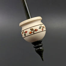 Load image into Gallery viewer, Cauldron spindle in holly and hand dyed curly maple