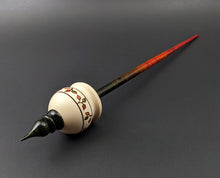Load image into Gallery viewer, Cauldron spindle in holly and hand dyed curly maple