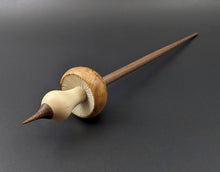 Load image into Gallery viewer, Mushroom support spindle in maple burl, holly, and walnut