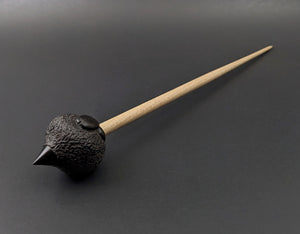 Sheep support spindle in African blackwood and curly maple