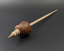 Load image into Gallery viewer, Teacup spindle in redwood lace burl and curly maple
