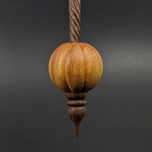 Load image into Gallery viewer, Pumpkin bead spindle in osage orange and walnut