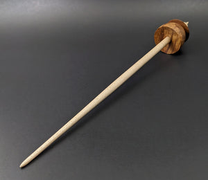 Teacup spindle in amboyna burl and curly maple
