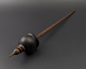 Cauldron spindle in bog oak and walnut